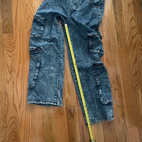 Lilac Sunset Baggy Cargo Jeans Juniors 11 Acid Wash Casual Y2K Grunge Edgy - Picture 6 of 8